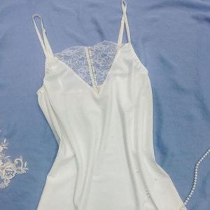 White Bridal Camisole with Pearls